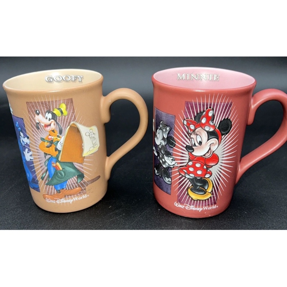 Ceramic Coffee Mugs Minnie Mouse & Goofy  Walt Disney World Character